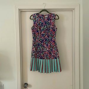 SUNO floral and striped mini dress
